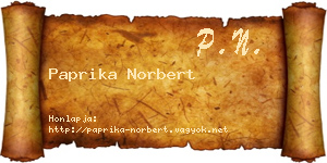 Paprika Norbert névjegykártya