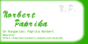 norbert paprika business card